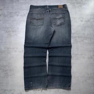 Y2K Anchor Blue Grunge Baggy Bootcut Distressed Skater Denim Jeans